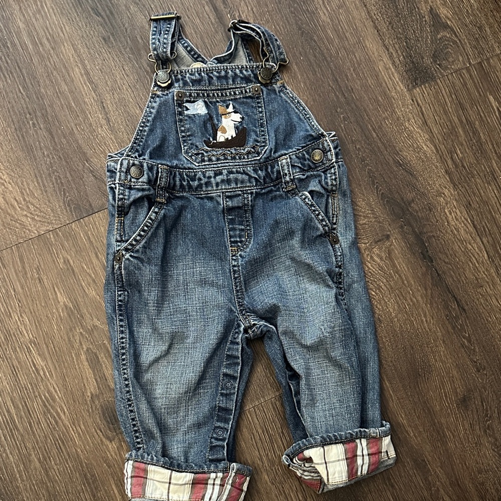 Crazy 8 Denim Overalls with Pirate Dog on Boat Patch